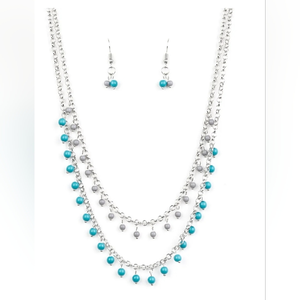 5 For $20! Paparazzi ♥ Dainty Distraction - Blue ♥ Necklace